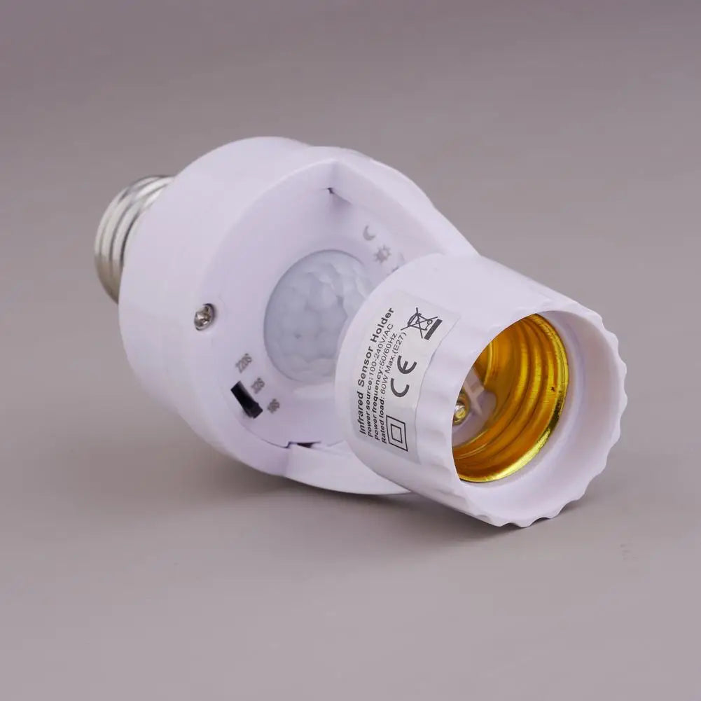 PIR Motion Sensor E27 Light Bulb Socket Adapter