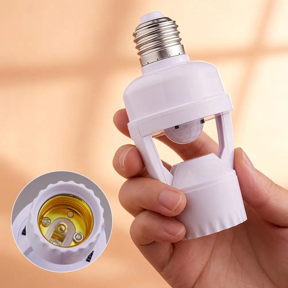 PIR Motion Sensor E27 Light Bulb Socket Adapter