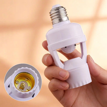 PIR Motion Sensor E27 Light Bulb Socket Adapter