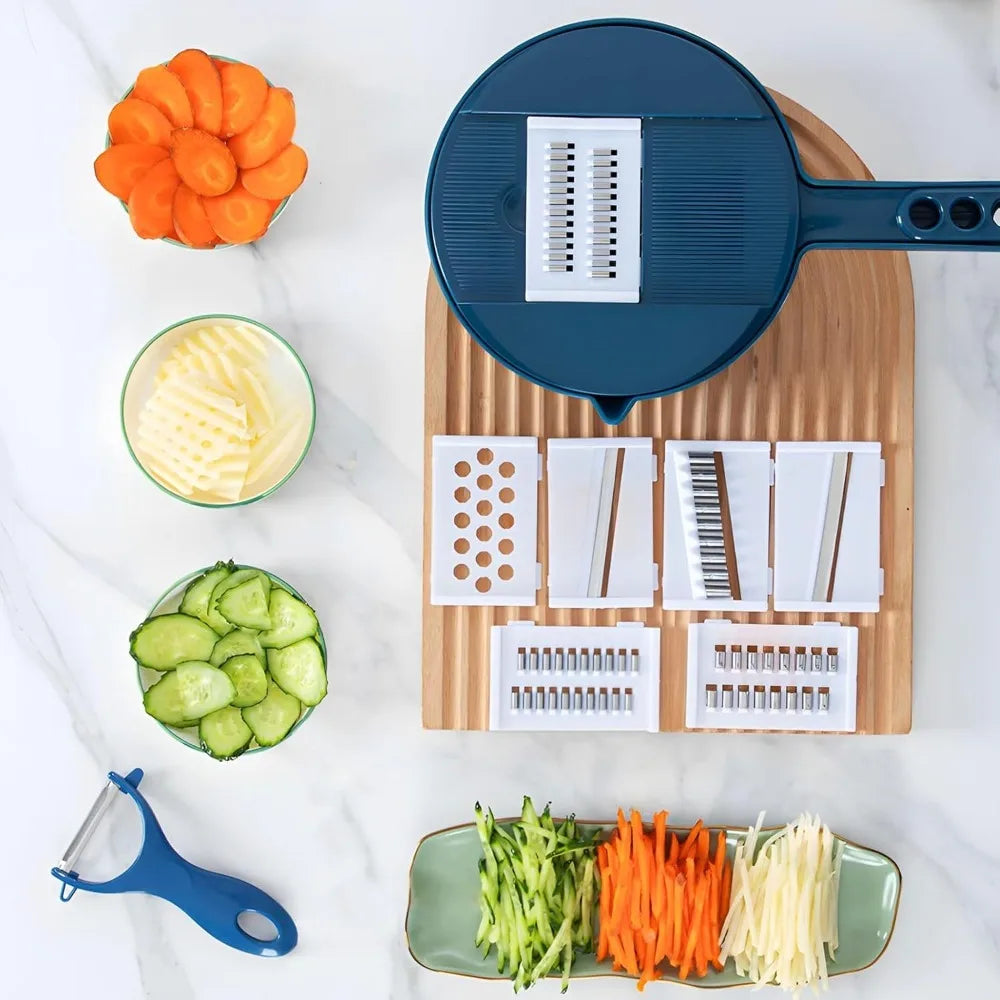 9-in-1 Vegetable Slicer Set with Drain Basket & Grater