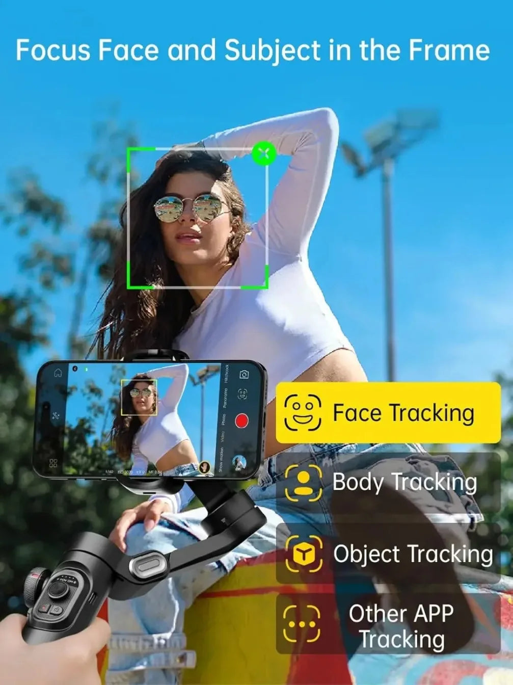 3-Axis Foldable Phone Gimbal Stabilizer – AI Tracking