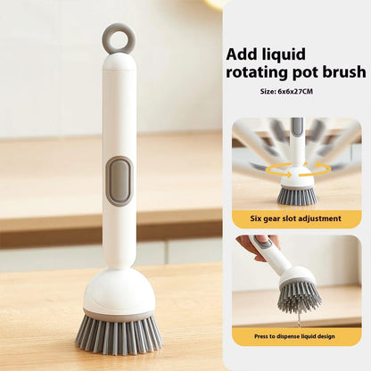 Adjustable Long Handle Kitchen Scrub Brush with Dispenser