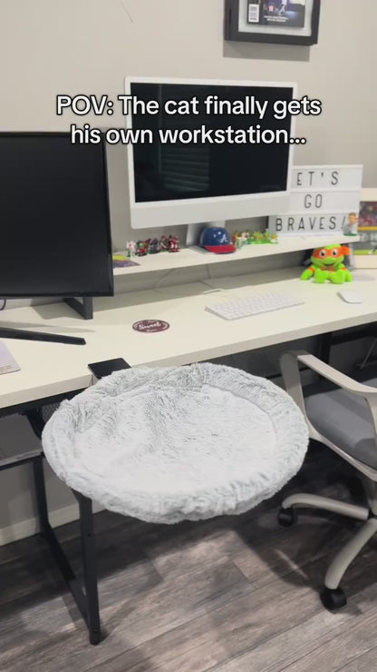 Folding Cat Desk Hammock Bed with Semi-Circular Perch
