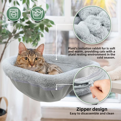 Folding Cat Desk Hammock Bed with Semi-Circular Perch