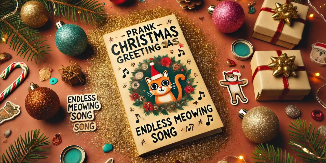 Christmas Holidays Prank Card – Endless Meowing Song & Glitter Surprise