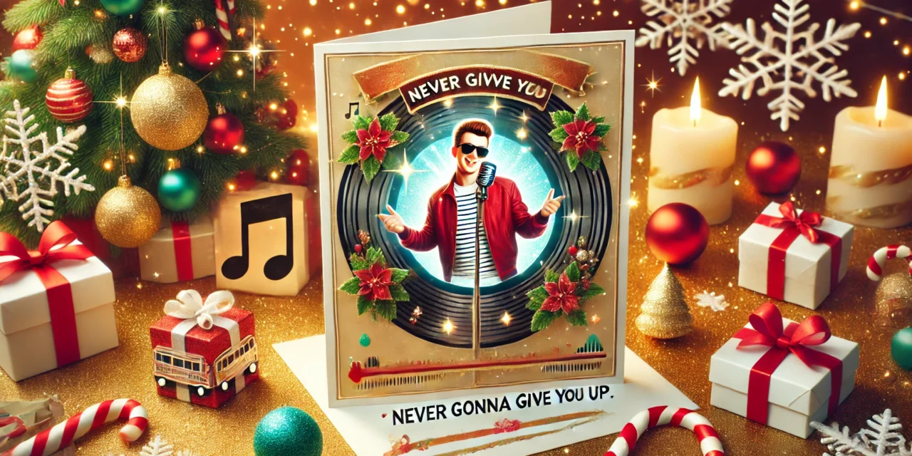 Endless Never Gonna Give You Up Christmas Card